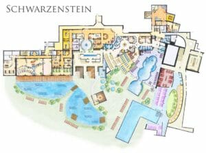 Schwarzenstein: la piantina del grande centro benessere